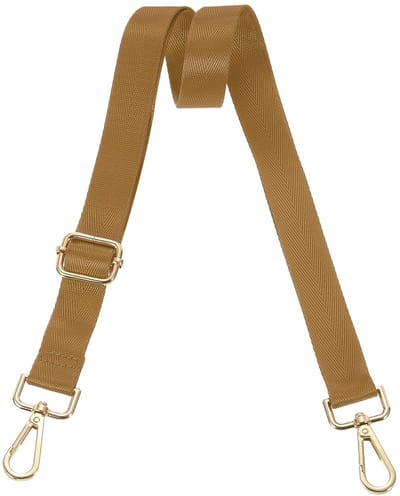 Dailygoods - QUARKZMAN Brede schoudertas 25 cm verstelbare handtassenriem vervangende schoudertas riem voor schoudertas handtas lichtbruin lichtgoud trekveer gesp