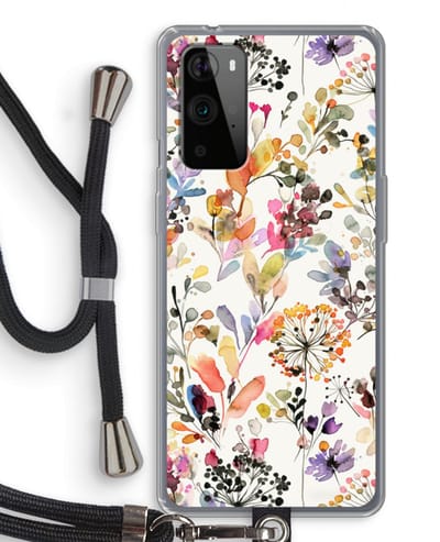 Case Company® - Hoesje met koord geschikt voor OnePlus 9 Pro hoesje met Koord - Wilde grassen - Telefoonhoesje met Zwart Koord - Bescherming aan alle Kanten en Over de Schermrand