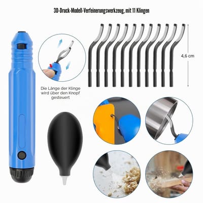 66 stuks 3D-printeronderdelen en accessoires voor volwassenen, 3D-printergereedschap voor reiniging, snijden, ontbramen en afwerken, inclusief kunstmessenset, messing mondstuk en