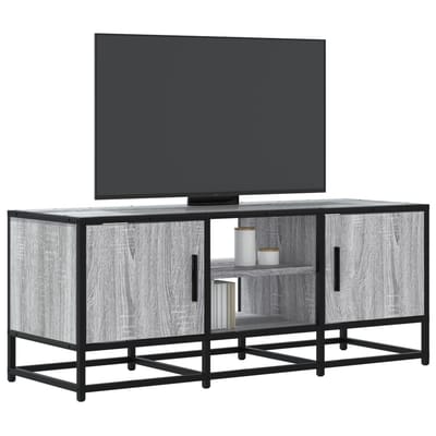 vidaXL - Tv-meubel - 100x35x41 - cm - bewerkt - hout - metaal - grijs - sonoma - eiken