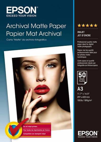 Epson S041344 Archival Matte Paper A3 (50 vel) Fotopapier