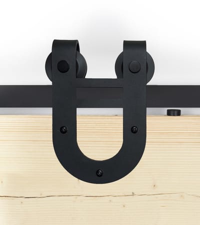 Schuifdeursysteem Hoefijzer – Zwart – Complete set – 200 cm rail (2x100 cm) – Industrieel design