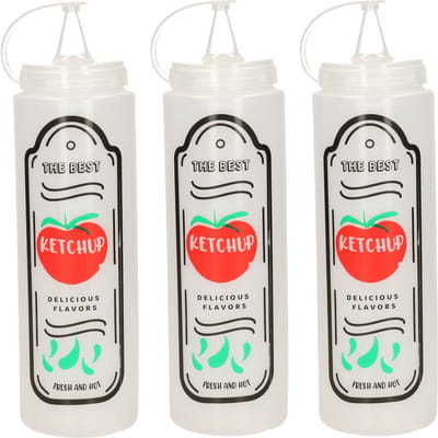Concorde Saus knijpfles Ketchup - 3x - American Diner - 400 ml/40 cl/0,4 liter - kunststof
