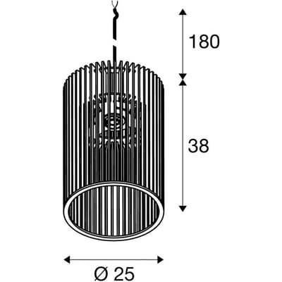 SLV hanglamp Wud, lichtgekleurd hout, Ø 25 cm, hout