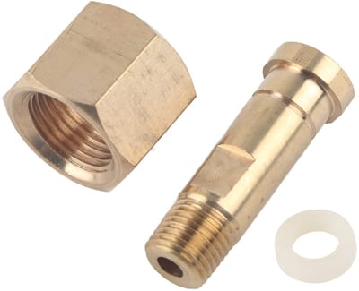 Allecto - CGA-320 Connector - Nipple - Corrosiebestendig - Klein - Hoogwaardige Brass - Voor CO2 Regulator - Met Waser