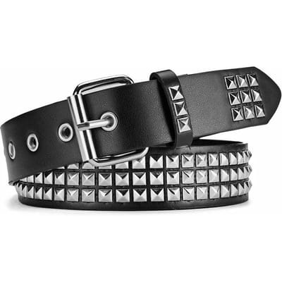 Ceinture Rivets Tendance Ceinture Heavy Metal Hommes Femmes Punk Boîte de Nuit Rock Ceinture Ceinture pour Jean Décoration Mode Ceintures pour Femmes 103cm noir