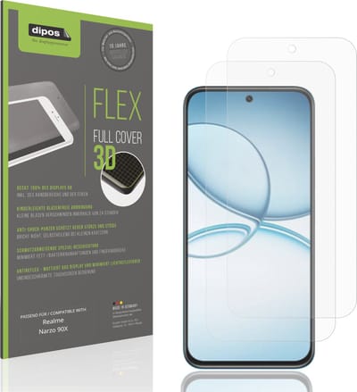 dipos FLEX – 2x Matte Screenprotector geschikt voor Realme Narzo 90X | Volledige Schermbescherming | Case-Friendly