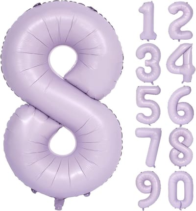 Grote Lila Cijferballon 8 - 101 cm Folieballon voor Verjaardagen en Jubilea