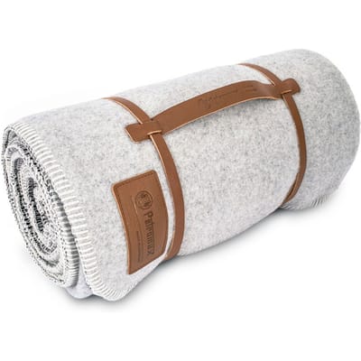 Petromax Wollen Deken Wit/Grijs 150 × 200 – Warme en Duurzame Outdoor Deken van Loden Wol
