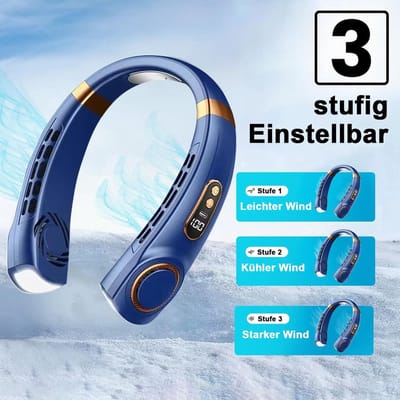 Nekventilator, ventilator zonder bladen, miniventilator, 3 snelheden, 360° draaibare persoonlijke ventilator, USB oplaadbaar - wit