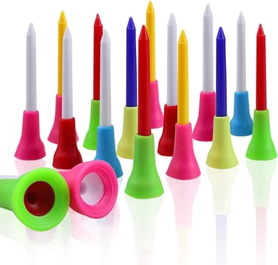 50 Stuks Golf Tees - Duurzaam Kunststof en Rubber - Levendige Kleuren en Lange Lengtes