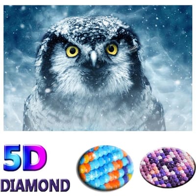 Peinture au Diamant Hibou Broderie Diamant Cartoon Point de Croix Diamant 20X30CM gray