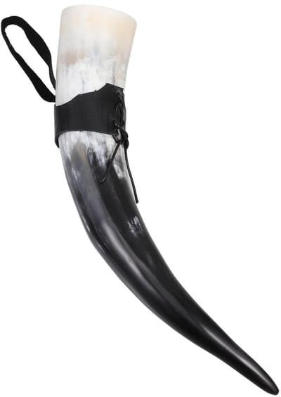 Dailygoods- Drinkhoorn Grote Capaciteit - Handgemaakte Viking Hoorn - Retro Decoratie - Reisaccessoire - Uniek Ontwerp - Natuurlijke Kleurvariaties - Hoornbeker