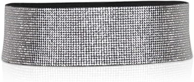 Elastische Taille Riem voor Vrouwen met Glanzende Diamant Strass Versiering en Comfortabele Pasvorm