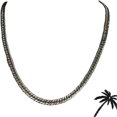 Aramat Jewels | Halskettingen | RVS Curb Chain Ketting Zilverkleur - Stoere Schakelketting | 60cm / 7.5mm |60cm | | Staal | Volwassenen | Verkleurd niet