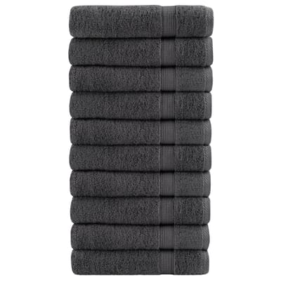 vidaXL - Handdoeken - SOLUND - 10 - st - 600 - g/m² - 50x100 - cm - antracietkleur