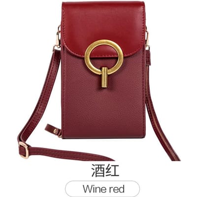 Modieuze dames tas van zacht leer, multifunctionele crossbody mobiele telefoontas van PU-leer, schouderband, handtas, portemonnee brown