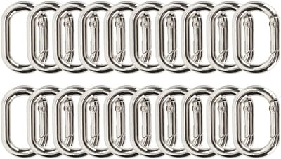 Dailygoods- Ovale Veergesp 23 mm - 20 Stuks - Karabijnhaak - Clip - Lichtgewicht - Duurzaam - Hoge Sterkte