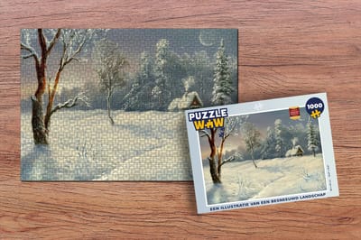 Puzzel Een illustratie van een besneeuwd landschap - Legpuzzel - Puzzel 1000 stukjes volwassenen - Kerst - Cadeau - Kerstcadeau voor mannen, vrouwen en kinderen