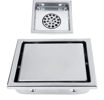 Cosensi- Doucheafvoer Duurzaam - Roestvrij Staal - Afneembare Bovenklep - Snelle Waterafvoer - Geschikt voor Keuken/Badkamer - 4,3 x 4,3 Inch - Vloerafvoer