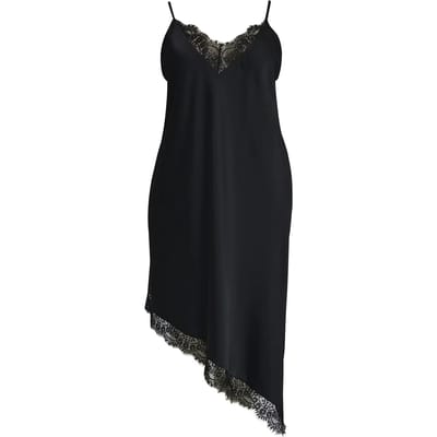 Asymmetrische Satijnen Spaghetti-jurk Dames Mat Fashion
