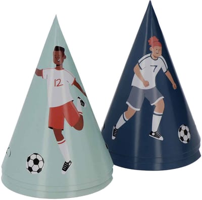 Folat - Feesthoedjes Fantastic Football 16 cm – 6 Stuks - WK voetbal 2026 - WK voetbal versiering - WK voetbal outfit - Nederland WK