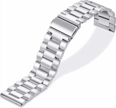Band geschikt voor Samsung Galaxy Watch - Zilveren stalen band - 41mm / 42mm - Smart watch band van Heble®
