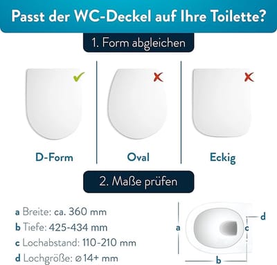 closing mechanism I High quality - toiletdeksel met snelsluiting voor eenvoudige reiniging, Duroplast wc-deksel