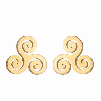 WeLoveSilver - chirurgisch stalen oorstekers - goudkleurig - triskele ontwerp