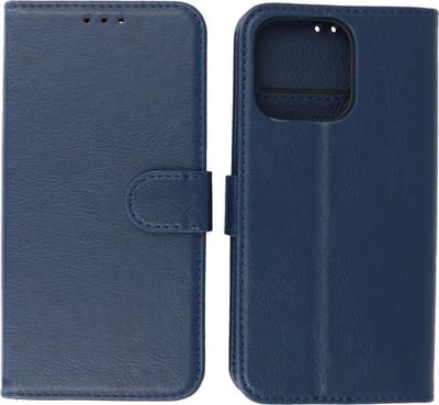 iPhone 13 Pro Hoesje - Book Case Telefoonhoesje - Kaarthouder Portemonnee Hoesje - Wallet Case - Navy