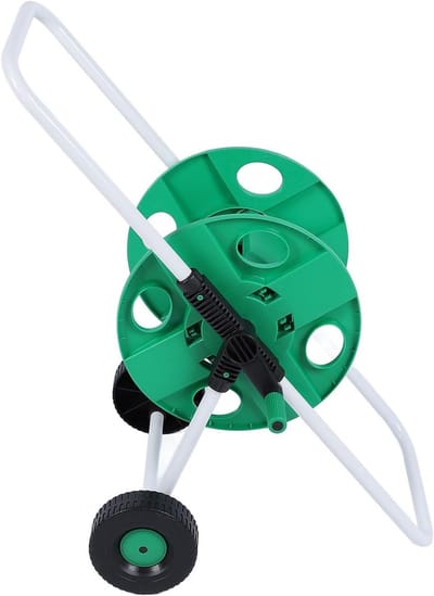 Slangroller Buiten - Slanghouder Kar - Tuinonderhoud Organiseren - Met Wielen - 45x72x43cm - Groen