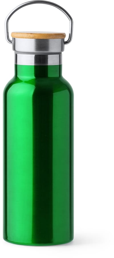 Dubbelwandige RVS Thermosfles. 500 ml kleur Groen Tiset 1537 Geschikt voor lasertechniek