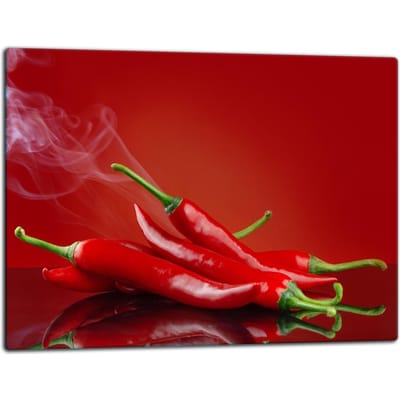 TMK ArtDeko - Snijplank - Glas - 52x40 cm - Decoratief Chilli