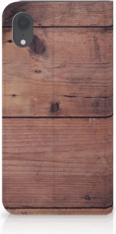 Apple iPhone Xr Book Wallet Case Old Wood