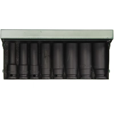 Contactdoos set HANS 3/8 8 stuks 8-19 mm zeskant lang