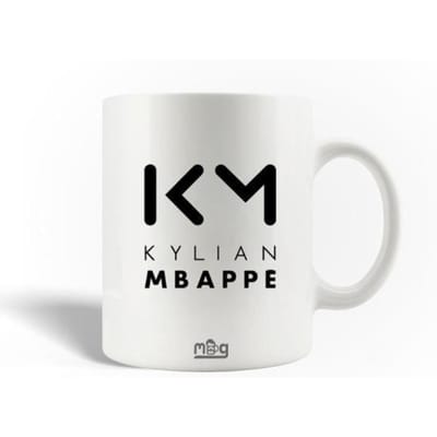 Mug en Céramique Kylian Mbappé Foot Logo Noir KM