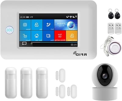 Beveiligingssysteem WiFi GSM - Alarm Systeem - Huis Beveiligen - Touchscreen Bediening - 160 mm x 98 mm - Zwart