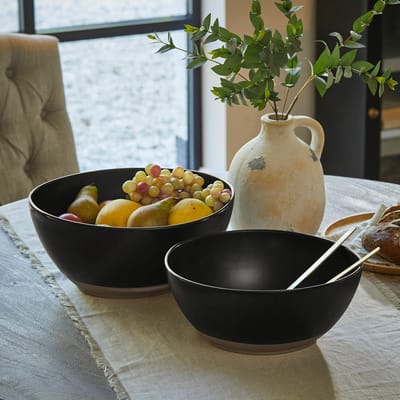 LOBERON Saladekom set van 2 Biarré zwart