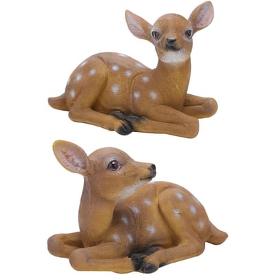 2 Stuks Sika Hert Standbeeld Sculptuur Ornamenten Dier Model Kunst Handwerk Buitentuin Decoratie Ornament brown