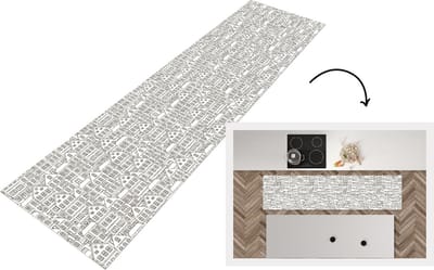 Keukenloper - Loper keuken - Huis - Patronen - Skyline - 200x50 cm - Keukenloper vinyl