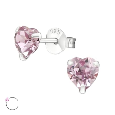 Montebello Oorbellen Libi AM - 925 Zilver - Swarovski - Hart - Ø5mm
