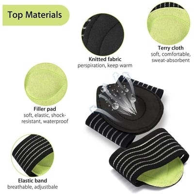 1 paar Fasciitis Arch Support Brace Fasciitis Gevoerde Ondersteuningsmouwen voor Plantaire Fasciitis black