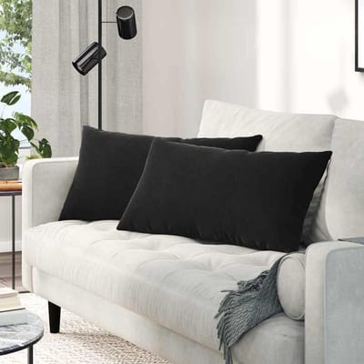 Bankkussens - Zitkussens - Woonkamer Decoratie - Afneembare Hoezen - 80 x 40 cm - Zwart