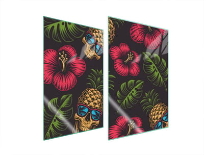 TMK ArtDeko - Snijplank - 35x52 cm - Glas - Ananas Ontwerp