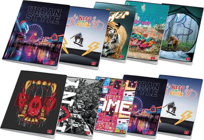 SnelShoppen - MAXI ASSORT UV Jongens Notitieboek 42FF/SH - Creatief Schrijven, School, Kantoor, 100 Vel, A5 Formaat, Innovatief Ontwerp, Kleurvol, Per