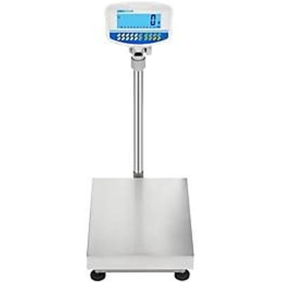 Vloerweegschaal ae ADAM GFK-Plus 75, niet gekalibreerd, afleesbaarheid 5 g/weegbereik tot 75 kg, RS-232, voeding en batterij, platform B 400 x D 500 mm