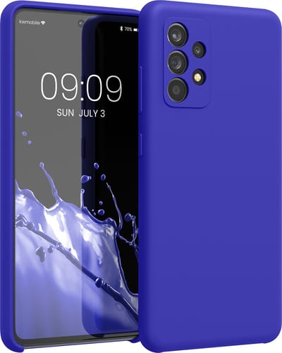 kwmobile telefoonhoesje geschikt voor Samsung Galaxy A52 / A52 5G / A52s 5G - Hoesje met siliconen coating - Smartphone case in Baltisch blauw