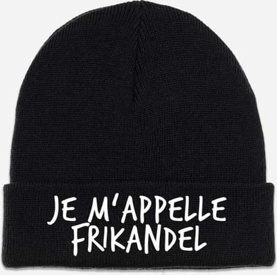 Muts Je m'appelle frikandel - Beanie - Winter - Heren - Dames - One-size - Acryl - zwart