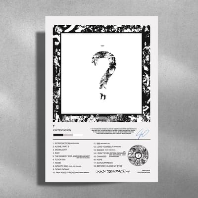 XXXTENTACION - ? - album cover - metalen poster - 30x40cm