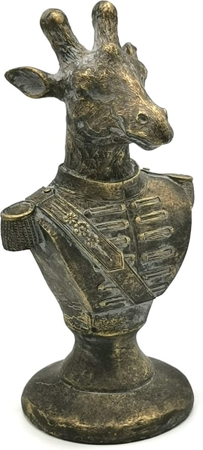 Clayre & Eef Decoratie Beeld Giraf 11*10*21 cm Goudkleurig Kunststof Decoratief Figuur Decoratieve Accessoires Woonaccessoires